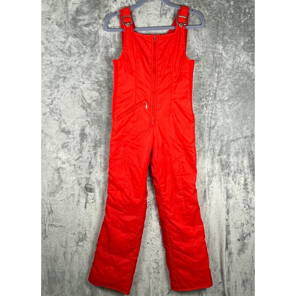 Obermeyer Ski Bibs Women 8 Red Very Good‎ Randy Vintage Insulated Overalls